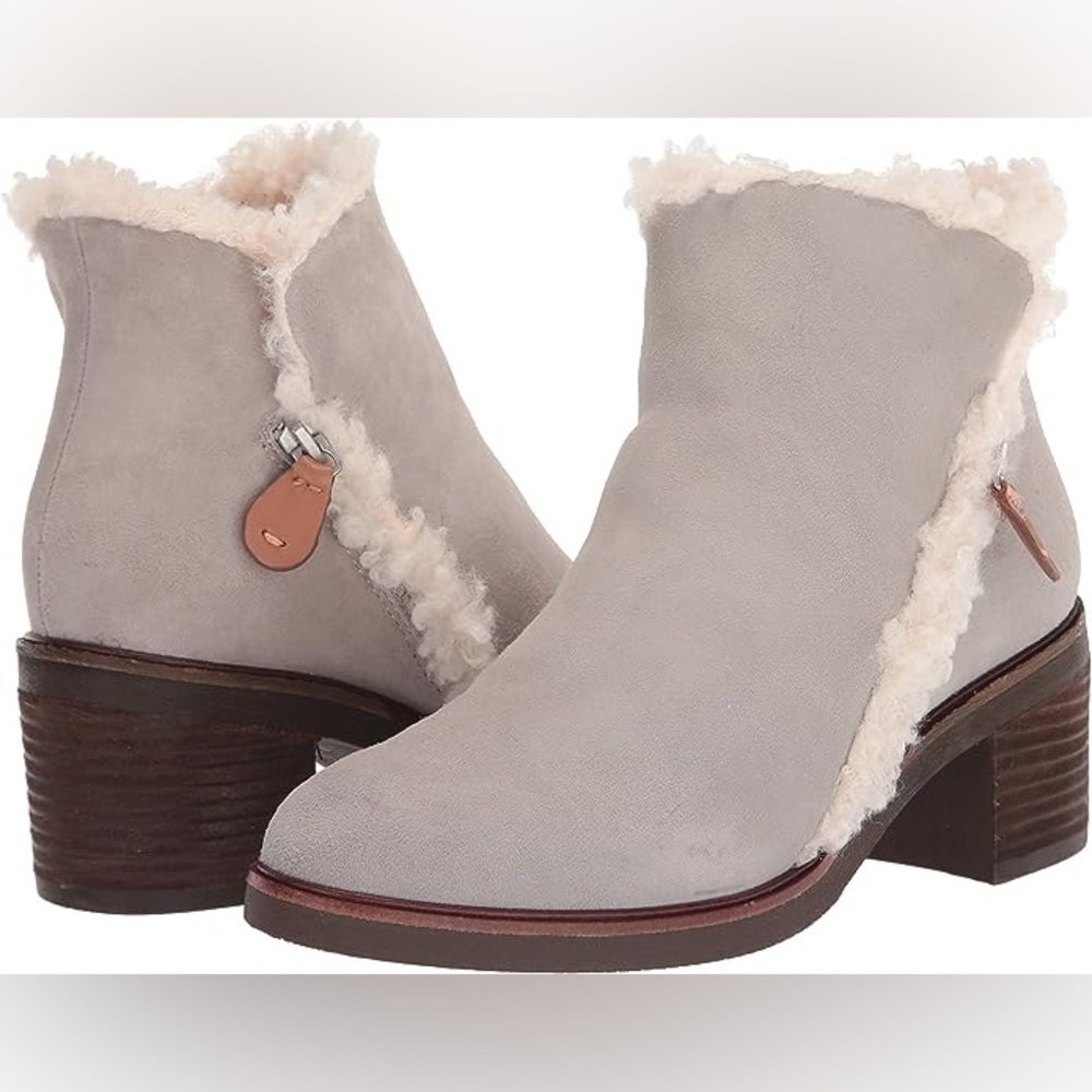 Gentle Souls by Kenneth Cole Women's Women's Best 65MM Zip Cozy Ankle Boot, Oyst